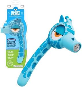 Handy Famm Real Metal Giraffe Hammer for Kids, Patented Safety Mouth Sleeve and Nail Remover, STEM DIY Tool for Children Ages 5 and Up, Blue