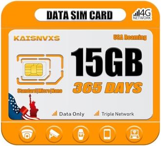 KAISNVXS 4G LTE Cellular Data SIM Card for 365 Days 30GB Compatible with USA Nationwide Networks for Security Cameras, Hunting Trail Cameras, Game Cameras, Tablets, Unlocked IoT Device,Plug and Play