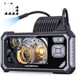 Endoscope Inspection Camera, Hopefox 4.3'' IPS Screen Borescope Inspection Camera with 8 LED Lights, IP67 Waterproof Endoscope Camera, 1080P HD Drain Camera with 16.5FT Flexible Cable, Gadgets for Men