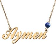 HUAN XUN Custom Mom Name Necklace Aymen with Birthstone Best Jewelry Gifts