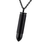 Bullet Black Cremation Ashes Urn Necklace Memorial Pendant Keepsake Stainless Steel Jewelry