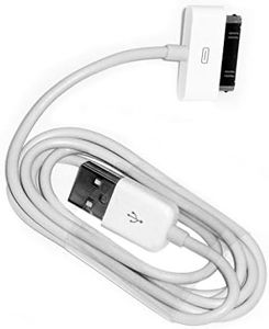 EVERMARKET 6 Feet White USB Charger Data Sync Cable for Apple iPhone 4, 4s, 3G, 3GS, 2G, iPad 1/2/3, iPod Touch, Nano (1 Pack)