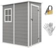 Outsunny Abri de Jardin 1,54 m² cabane de Jardin pour Outils - Porte verrouillable, aération et fenêtre - dim. 122L x 149l x 192/177H cm - Aluminium et PP, Gris