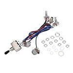 Electric Guitar Wiring Harness Kit Replacement, 2T 2V 3 Way Toggle Switch 500K Pots with Jack Compatible with Les Pual LP Guitar Performance Accessory