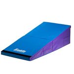 Franklin Sports Gymnastics Cheese Tumbling Mat - Incline Wedge Junior Gym Mat - Folding Tumble Equipment for Kids - Padded Landing Mat - 48" x 24" x 14"