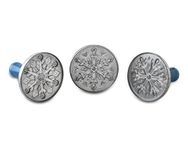 Nordic Ware Snowflake Cookie Stamps (Set of 3), Sturdy Cast Aluminium Cookie Stamp Set, Cookie Press Set Made in The USA, Sturdy and Durable Biscuit Maker Press Set, Grey/Blue