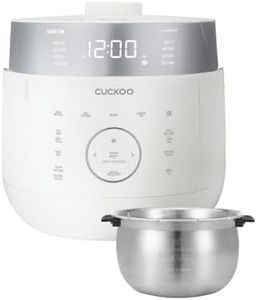 CUCKOO Twin Pressure Rice Cooker 6-Cup Uncooked / 12-Cup Cooked with Induction Heating Technology, 19 Menu Modes with Voice Guide, Full Stainless Steel Inner Pot, White (CRP-LHTAR0609FW)