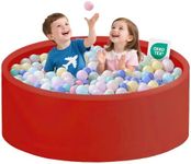Zedachica Ball Pit for Toddlers 47.24''x15.75'' Baby Ball Pits Soft Memory Foam Ball Pools Round Lagre Kids Ball Pits Kids Play Ball Pool Ideal Gift for Children (Red, NO Balls)