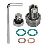 M14.1-1.5x15mm Stainless Steel Oil Drain Plug with Hex Wrench, Anti Leakage O Ring, Gasket, Oversize Piggyback Drain Plug Self Tapping Oil Pan Thread Repair Kits (M14.1-1.5x15mm)