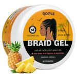 Strong Hold Braid Gel Tames Frizz Smoothing Gel Good for Twist, Locs, Braids, Edge, Cornrows No Flake Extra Hold High Shine Braiding Gel & Edge Control Easy to Use for Braids