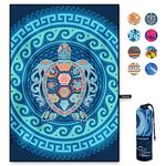 OCOOPA Microfiber Beach Towel Fast Drying, Oversize 80" x 57" Sand Free Beach Towel Super Lightweight Travel Towels for Swimming Pool, Camping, Picnic, Yoga Gym Sports (200 x 145cm)