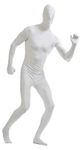 Aniler Men's and Women's Spandex Full Body Zentai Costume Bodysuit, White, X-Large