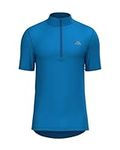 DANISH ENDURANCE Cycling Jersey Short Sleeved, Rear Pockets, Reflective Details, for Men, Blue, M