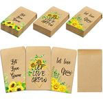 150 Pieces Greenery Seed Packets Let Love Grow Seed Packets Self Adhesive Wedding Envelopes Retro Christmas Valentine Wedding Favors for Guests, 3 Styles (Sunflower)