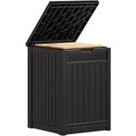 YITAHOME Outdoor Storage Box 48 Gallon, Secure Lockable Resin Package Delivery Container, Double-Wall Deck Box for Porch & Curbside, Black