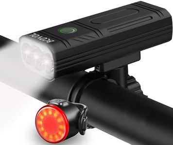 BCOVOL Bike Lights 6400 mAh USB C Rechargeable Bike Lights Set, Super Bright 3LED 3000LM Bicycle Light for Night Riding, Waterproof Bike Headlight and Tail Light Set Accessories for Road and MTB