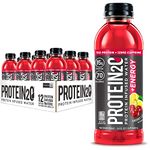 Protein2o Protein Infused Water +Energy Cherry Lemonade, 15g Protein, Naturally Sourced Caffeine from Green Coffee Beans, 12 Count