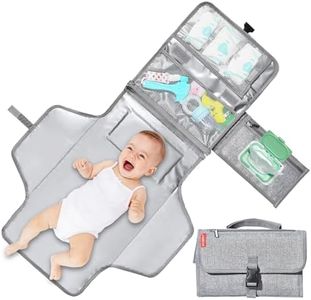 SKYROKU Baby Portable Diaper Changing Pad - Waterproof Travel Changing Mat with Wipes Pocket & Storage, Lightweight Baby Diaper Bag for Stroller/Car, Newborn Essentials Gift