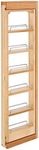 Rev-A-Shelf 3"W x 42"H Pull Out Quad Shelf Organizer for Wall & Base Kitchen Cabinets, Full Extension Filler Spice Rack, Adjustable, Wood, 432-WF42-3C