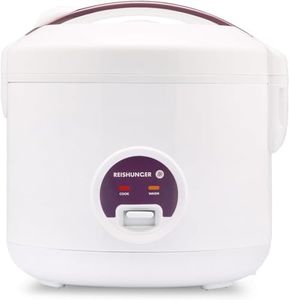 Reishunger Olla Arrocera Eléctrica y Vaporera con Función de Mantenimiento del Calor - Para 1-6 Personas (1.2 l) - Blanco - Preparación rápida sin quemarse - Revestimiento de Cerámica