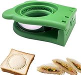 Atrccs Sandwich Cutter and Sealer for Kids Lunch, Sandwich Press Crimper for Sandwich Bread, DIY Sandwich Cutters for Kids, Uncrustable Sandwich Maker for Lunchables (Green)