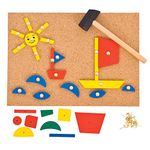 Bigjigs Toys, Pin-a-Shape Set - 229 Piece, Pin Art, Kids Art Set, Pin Board, Activity Board, Arts and Crafts For Kids, Wooden Shapes Game, Early Development & Activity Toys