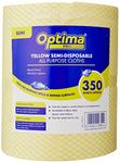 Optima Proclean Lightweight All Purpose Cleaning Cloth, Wiping, 22 x 44cm, 1 x 350 Cloths On A Roll, Yellow