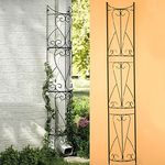 HZSCL Large Wrought Iron Garden Trellises for Climbing Plants, Semi-Circular Downspout Occlude Climbing Pergola Arbor, Retro Style, Metal Trellises Vines Plant Support, 185x27.8cm/72.8x10.9in (Color