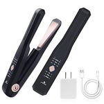 Cordless Hair Straightener and Curler 2 in 1 - Mini Wireless Hair Straightener USB Rechargeable with Negative Ion Technology,Professional Curling Iron with 3 Adjustable Temperatures and Adapter