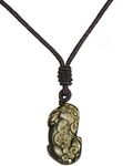 Fengshui Pixiu Pi Yao Gold Sheen Obsidian Pendant Necklace Feng Shui Healing Stone Amulet Talisman for Wealth good Luck, Obsidian