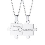 U7 Matching Necklaces For Couples Stainless Steel Puzzle Best Friend Necklace Jewellery