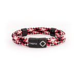 Trion:Z Zen Loop Duo Magnetic Field Therapy Wristband for Women & Men Featuring Patented ANSPO Technology (Black/Red/Silver, Small)
