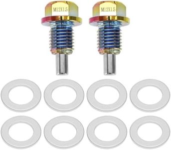 ECSiNG 2PCS M12 x 1.5 Oil Drain Plug Multicolored Aluminum Magnetic Oil Drain Plug Sump Drain Nut Bolt with Screw Gasket Compatible with BMW