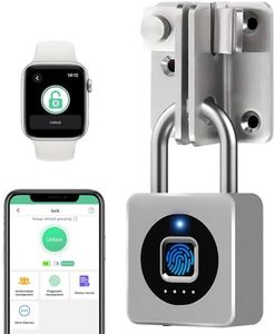 eLinkSmart Gym Locker Padlock, Fingerprint or Mobile APP Unlock, Remote Unlock, Record, IP67 Waterproof, Keyless Biometric Padlock for Gym, Luggage Bags, Locker and Storage, Garden Cupboard, Type-C