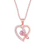 GIVA 925 Silver Rose Gold Music In My Heart Pendant | Gifts for Girlfriend, Gifts for Women and Girls |With Certificate of Authenticity and 925 Stamp | 6 Month Warranty*