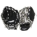 Rawlings Remix Series Youth Tball/Baseball Glove, Right Hand Throw, Black/White/Gray, 9 Inch (Ages 3-5) (AMAREM91-6/0)