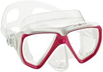 Aqua Lung Dual Tempered Glass Lens Scuba Snorkel Mask, Great for Scuba Diving and Snorkeling Travel Mask (White/Pink)