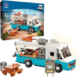 PANTASY Ensemble de Construction du Camion Alimentaire Nostalgique-Ensemble de Construction de véhicules de Camping Blocs de Construction Rétro Step Van Kit de Construction