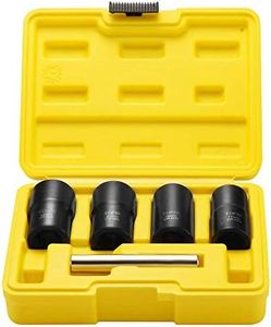 Topec Twist Socket Set Lug Nut Remover Extractor Tool - 5 Piece Metric Bolt and Lug Nut Extractor Socket Tools