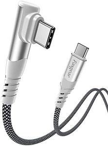 100W USB C to USB C Cable - 1 Pack 3ft Fasgear USB 2.0 Type C to Type C PD Cable 5A Fast Charging Right Angle Compatible with i-Pad Pro/Air/Mini|Mac-book Pro/Air|Sam-sung Galaxy S22|Pixel|Switch Black