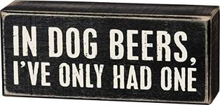 Primitives by Kathy 18027 Box Sign, 6" x 2.5", in Dog Beers