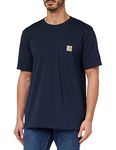 Carhartt Men's Relaxed Fit Heavyweight Short-sleeve K87 Pocket T-shirt, Navy, M