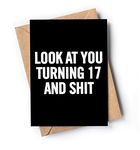 Funny 17th Birthday Card - Happy 17th Birthday Card for boys or girls - Joke 17 years card for son or daughter - 17th Birthday Card for niece or nephew - 17th bday card for grandson or granddaughter