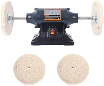 8-Inch Electric Bench Buffer Polisher, 4 Pole Motor, 22-Inch Length, with 4 Buffing Wheels