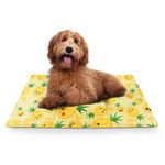 FurDreams Pet Cooling Mats, Self Cooling Mat Bed for Dogs, Cats to Prevent Overheating During Rest & Sleep – Heat Absorbing & Waterproof Gel Pillow Pad to Keep Ice Cool – Pineapple(50x90cm)