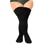 DRESHOW Plus Size Women Thigh High Socks Extra Long Thick Over the Knee High Stockings Leg Warmer Boot Socks