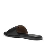 Cole Haan Women's Flynn Logo Slide Sandal Flat, Black Leather, 6