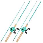 Sougayilang Baitcasting Fishing Rod Combo, 2-Piece 5-Foot 6-Inch Graphite & Fiberglass Rod, Durable and Strong, Quickset Anti-Reverse Fishing Reel-Right (2Pack)