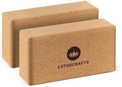 Lotuscrafts Yoga Block Cork Supra Grip - ecologico - blocco yoga in sughero naturale - blocco yoga per yoga e pilates - blocco yoga per principianti e avanzati - confezione doppia