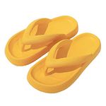 Vertvie Flip Flops Summer EVA Soft Lightweight Flip-Flops Thicken Cushioned Slippers Shower Bathroom Shoes Beach Pool Sandals(Yellow,5.5-6.5)